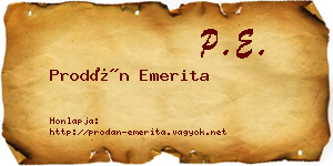 Prodán Emerita névjegykártya